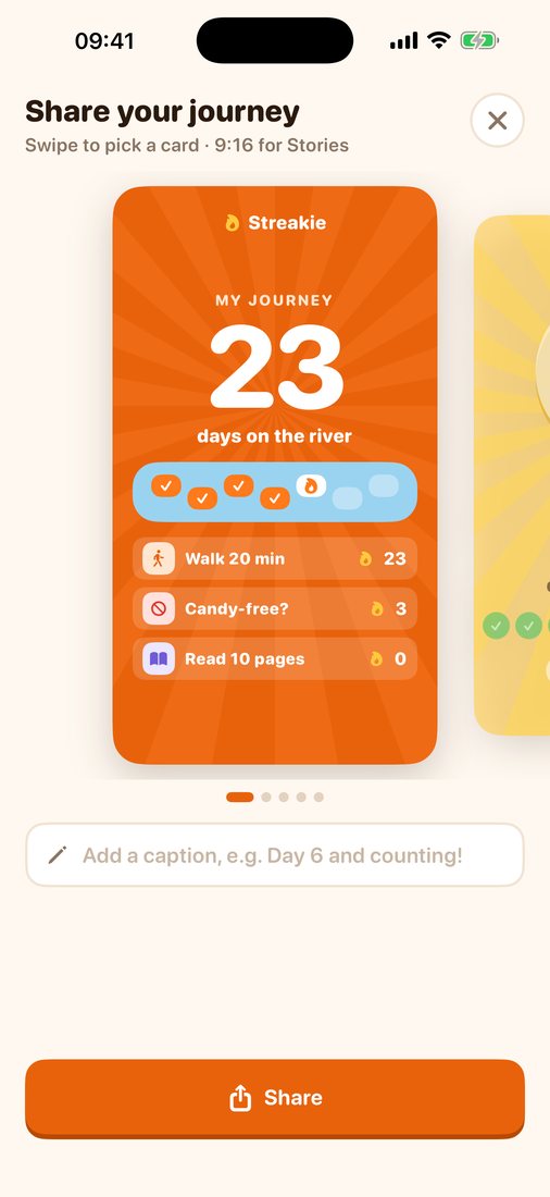 Share Studio with Story-sized cards